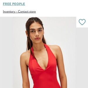 Free People Vibrant Red Halter Top